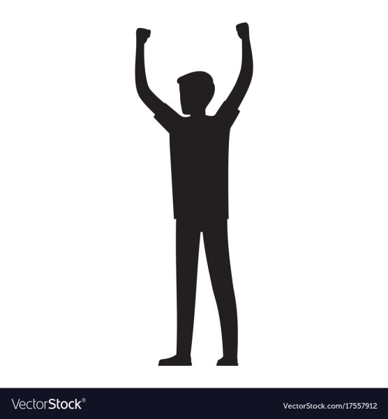 Силуэт человека с поднятыми руками