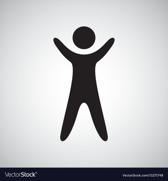 Силует человека с поднятой рукой