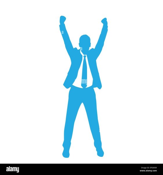 Человек с поднятыми руками вектор