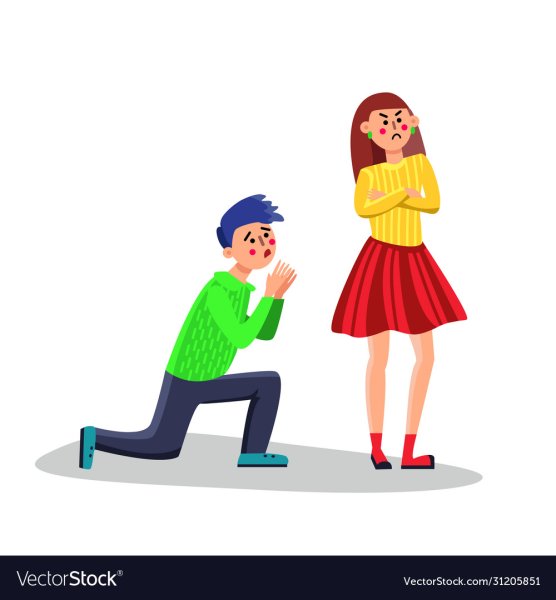 Мальчик защищает девочку вектор