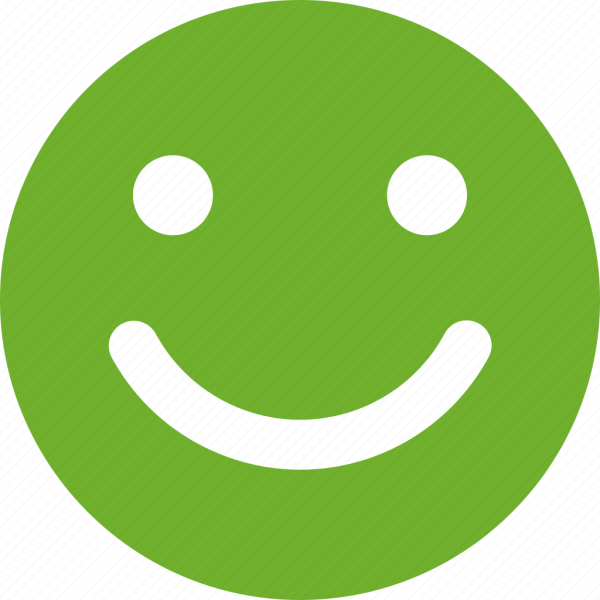 Значок зеленый с улыбкой