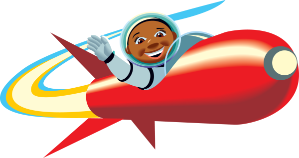 Космическая ракета на прозрачном фоне