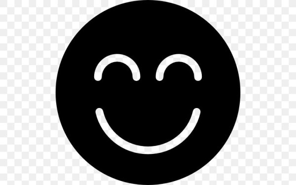 Белый смайлик на черном фоне