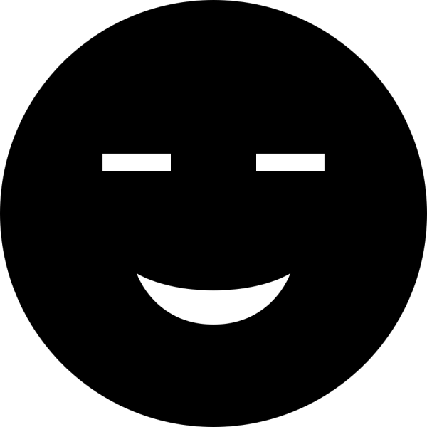 Черный улыбающийся смайлик