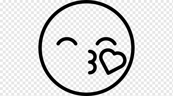 Смайлик контур на белом фоне