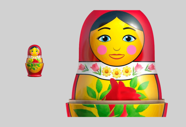 Семеновская Матрешка на прозрачном фоне