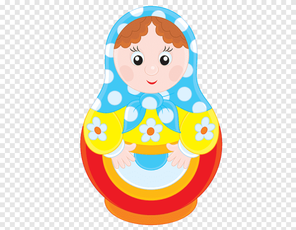 Матрешка на прозрачном фоне