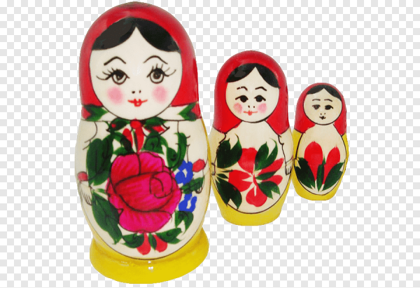 Матрешка на прозрачном фоне