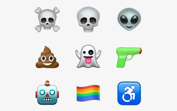 Смайлы айфона на белом фоне