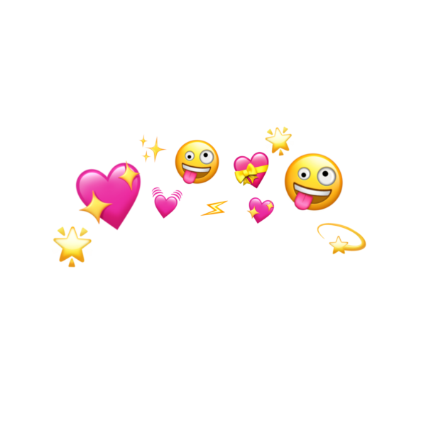 Смайлик с сердечками вокруг