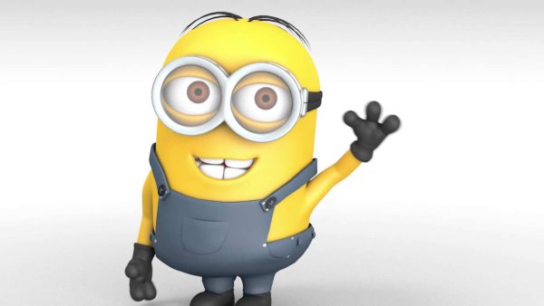 Миньон машет