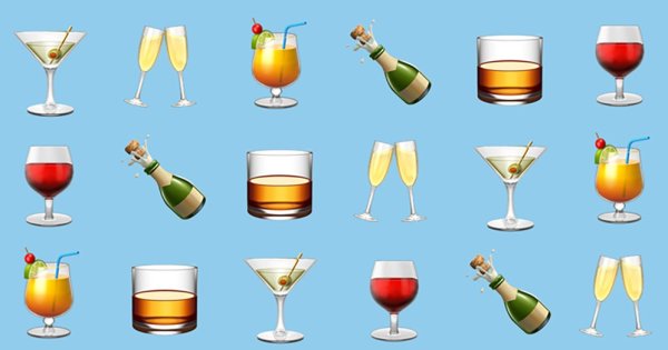 Смайлик с бокалом шампанского