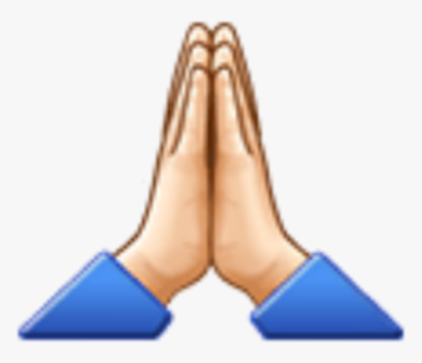 Смайлик ладони вместе