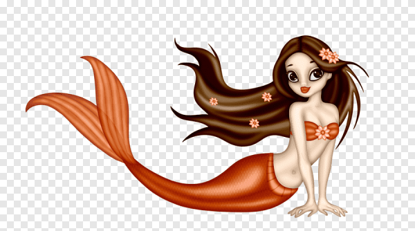 Русалка на прозрачном фоне для детей