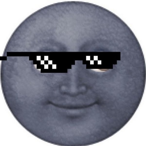 Луна с красными глазами эмодзи