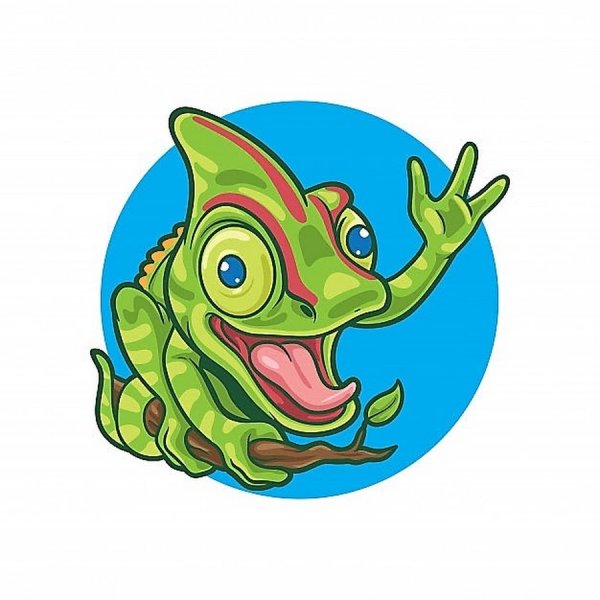 Забавная мультяшная хамелеон