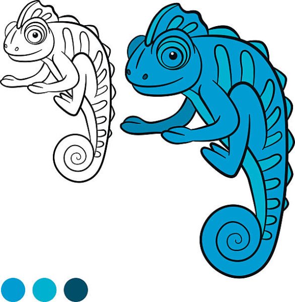 Голубой хамелеон раскрас