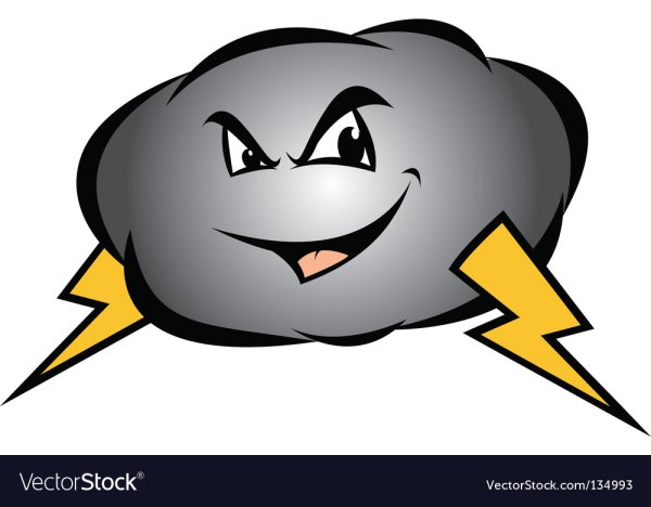 Злая туча с молнией