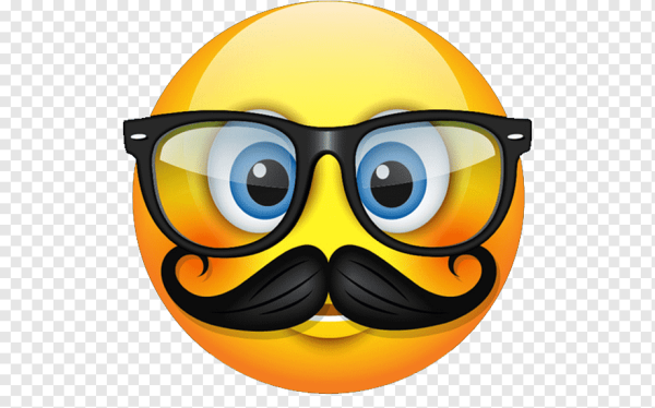 Смайлик с усами и очками