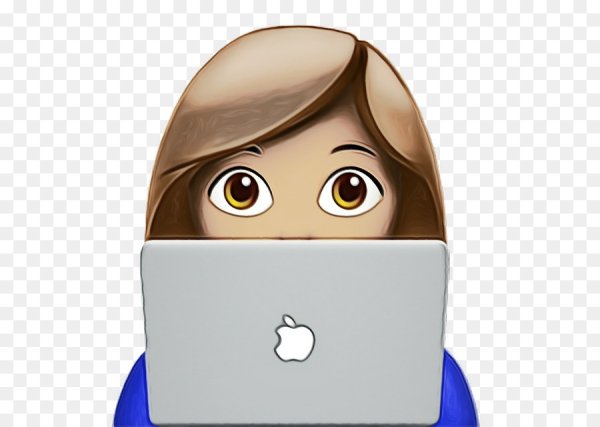 Смайлик с ноутбуком