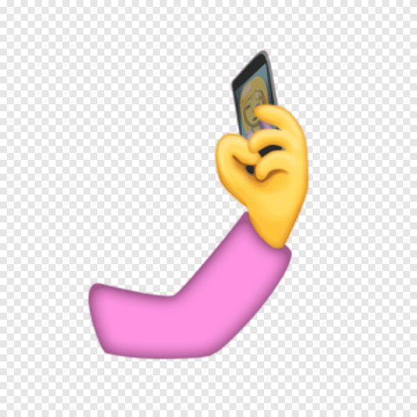 Смайлик с телефоном в руках