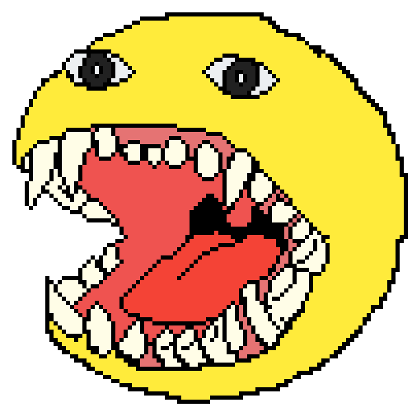 Злой смайлик с зубами