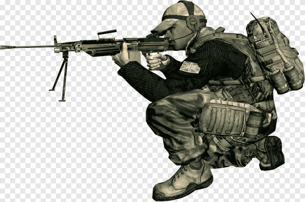 Снайпер на белом фоне