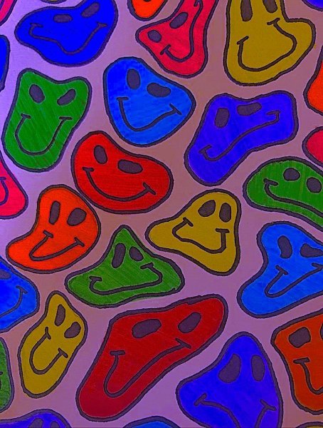 Смайлы в стиле хиппи
