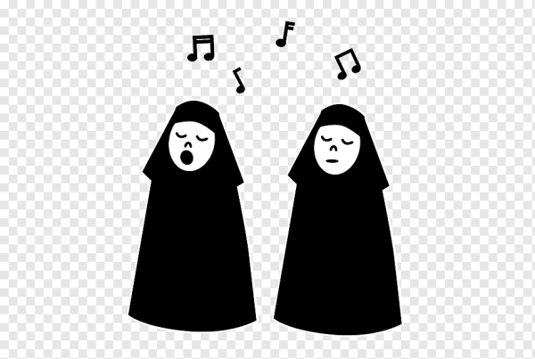 Монахиня на прозрачном фоне