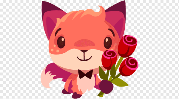 Стикер Лисенок с сердечком