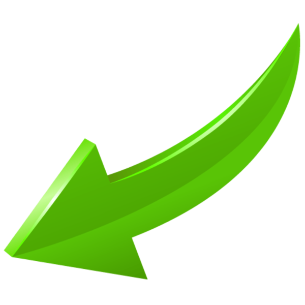 Зеленая стрелка на прозрачном фоне