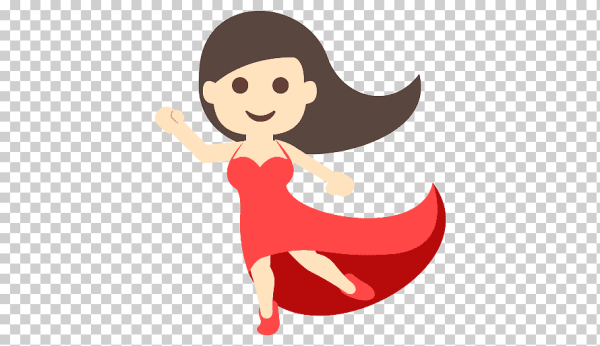 Смайл Танцующая девушка в Красном платье