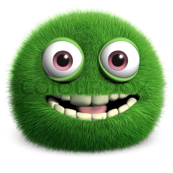 Зеленый пушистый монстрик