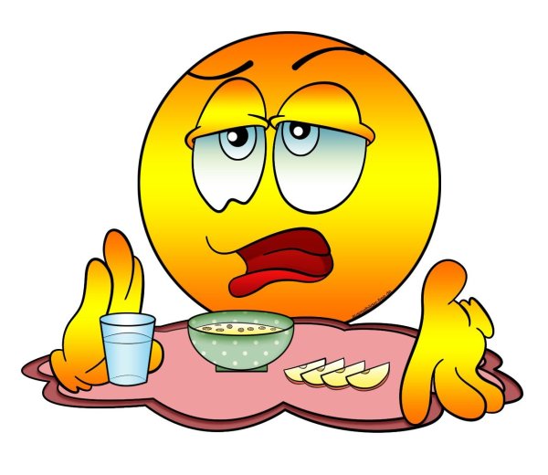 Смайлик обедает