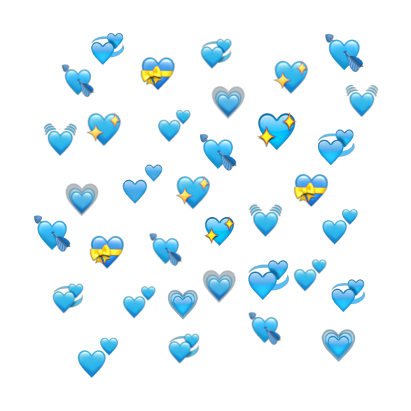 Голубые сердечки