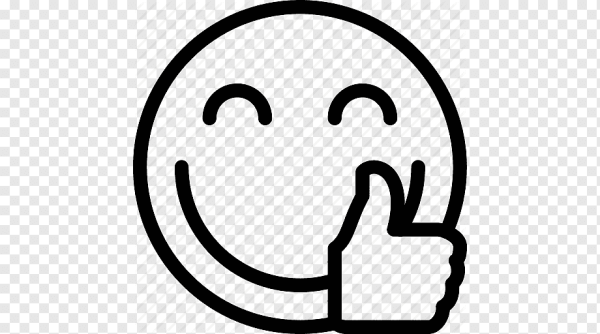 Палец вверх черно белый