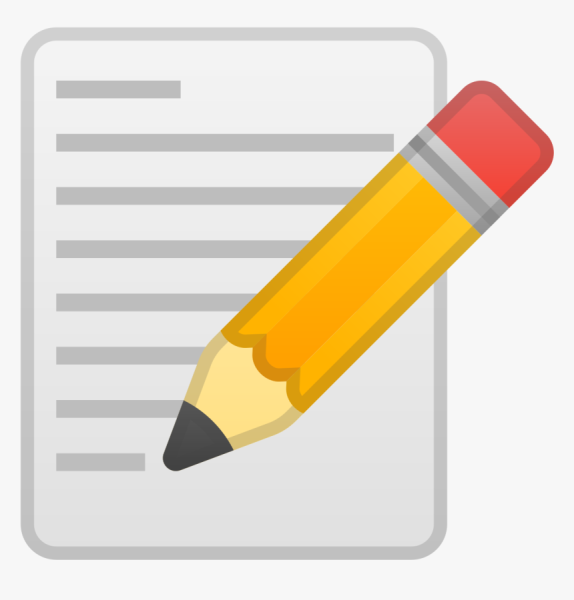 Эмодзи карандаш и бумага