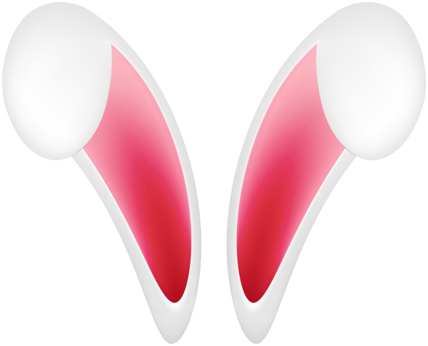 Розовые уши на прозрачном фоне