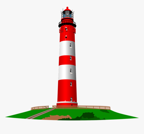 Маяк на белом фоне