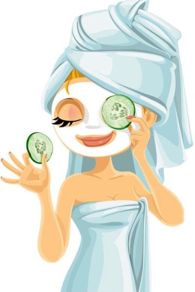 Иллюстрация девушка с косметической маской