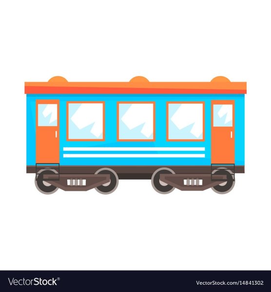 Мультяшный вагон на белом фоне