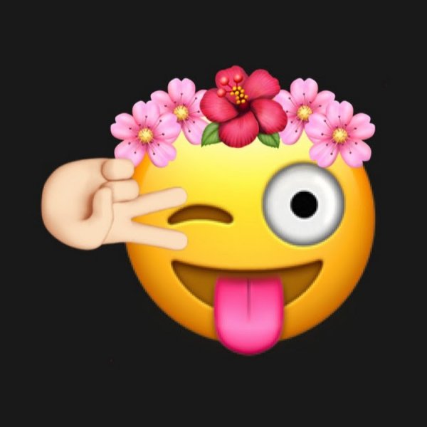 Смайлик с цветами