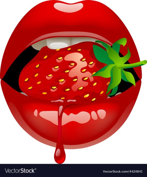 Губы с клубникой