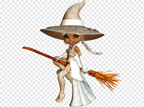 Ведьмочка на прозрачном фоне