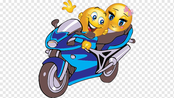 Смайлик на мотоцикле