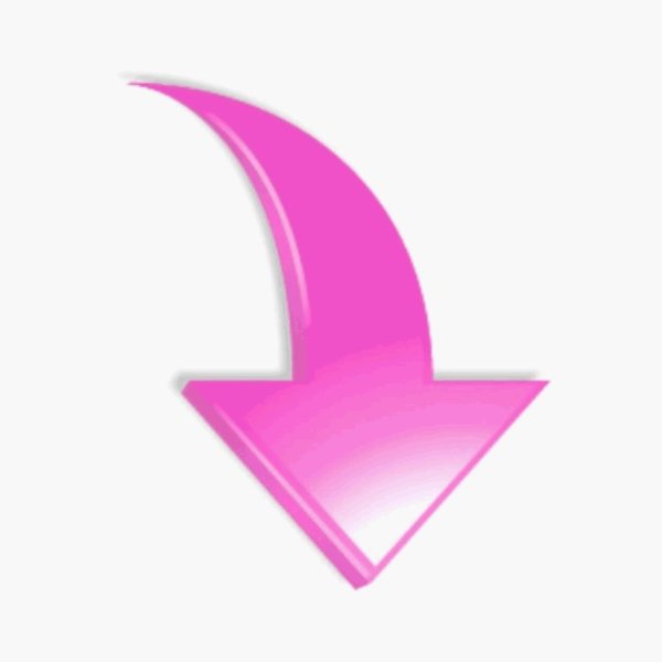 Стрелка вниз розовая