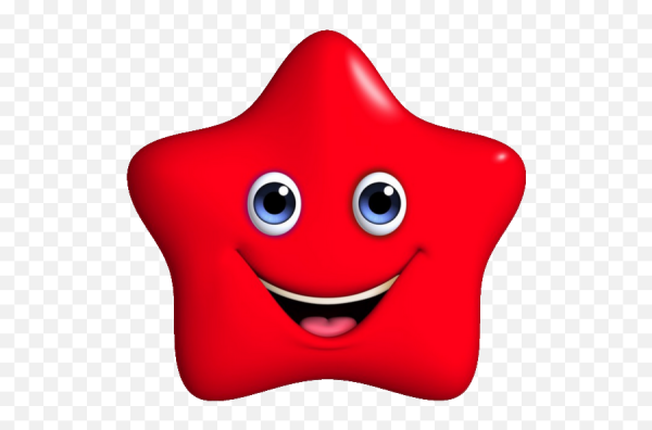 Звездочка смайлик красный