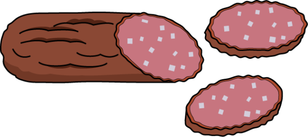 Кусок колбасы мультяшный