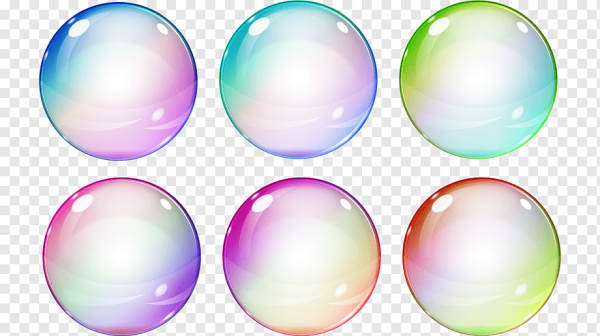 Разноцветные пузыри на прозрачном фоне
