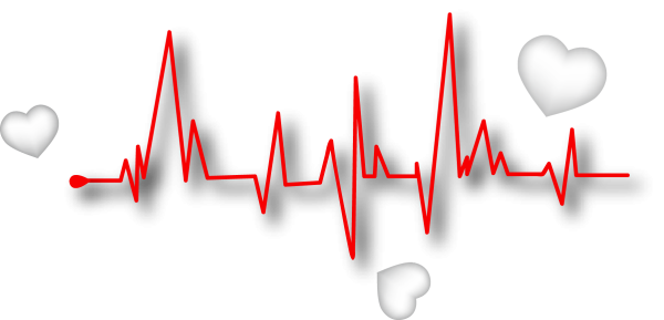 Ритм сердца на прозрачном фоне